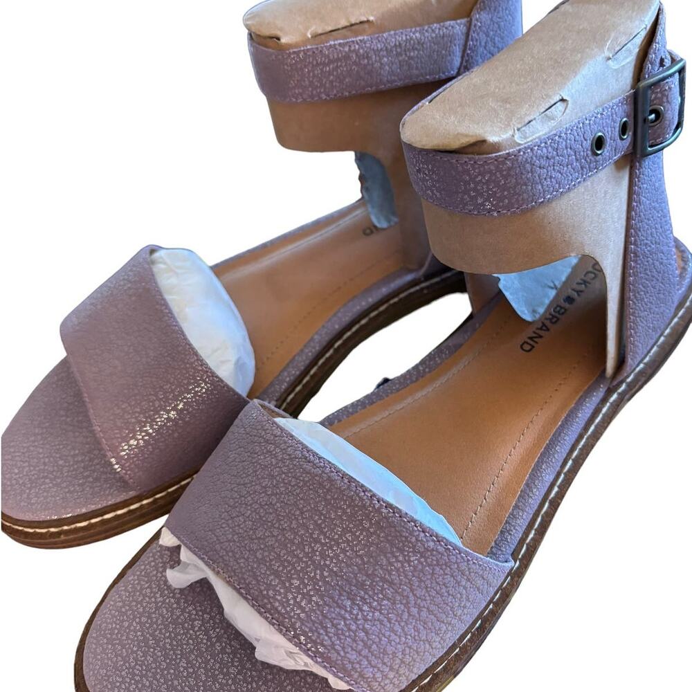 NEW Lucky Brand Kimaya Sandals Women's Size 8.5 M Purple Orchid Leather Summer - Picture 2 of 11